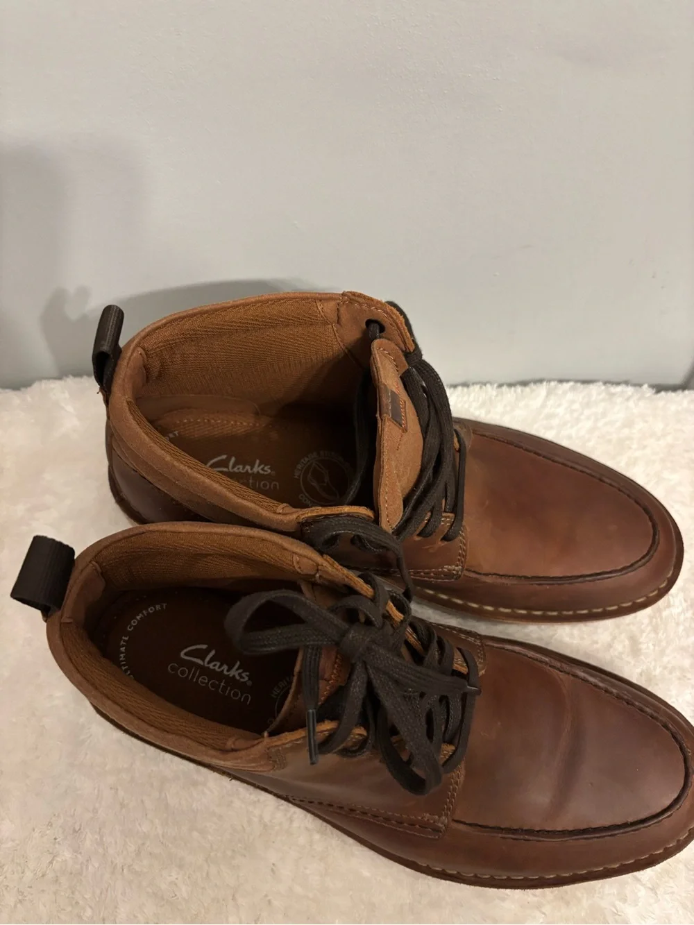Clarks Brown Leather Chukka Lace-Up Boots
